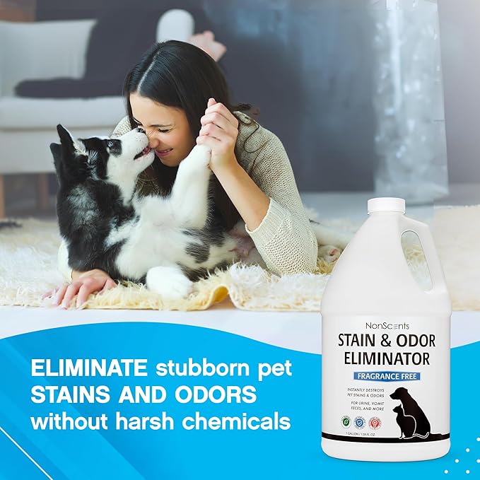 NonScents Stain & Odor Eliminator Spray for Strong Odor - 32 oz - Pet Odor Eliminator for Home - Carpet Stain Remover for Cats and Dog Pee - Cat Urine Destroyer - Carpet Cleaner Spray (Pack of 2)