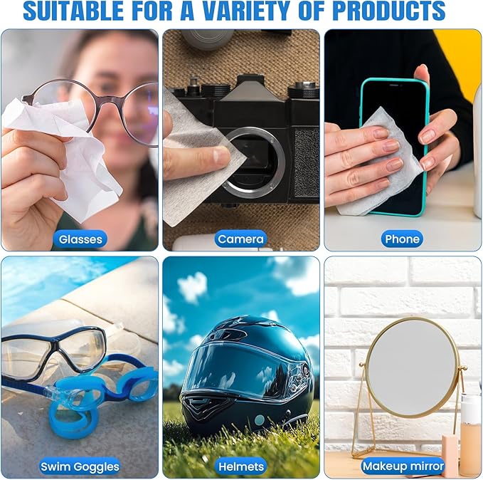 VOISEN Lens Wipes for Eyeglasses,450 Pack Eye Glasses Cleaner Wipes,Pre-Moistened Individually Wrapped Lens Wipes,Non-Scratching Non-Streaking,Safe for Eyeglasses, Goggles, Camera Lens, Phone