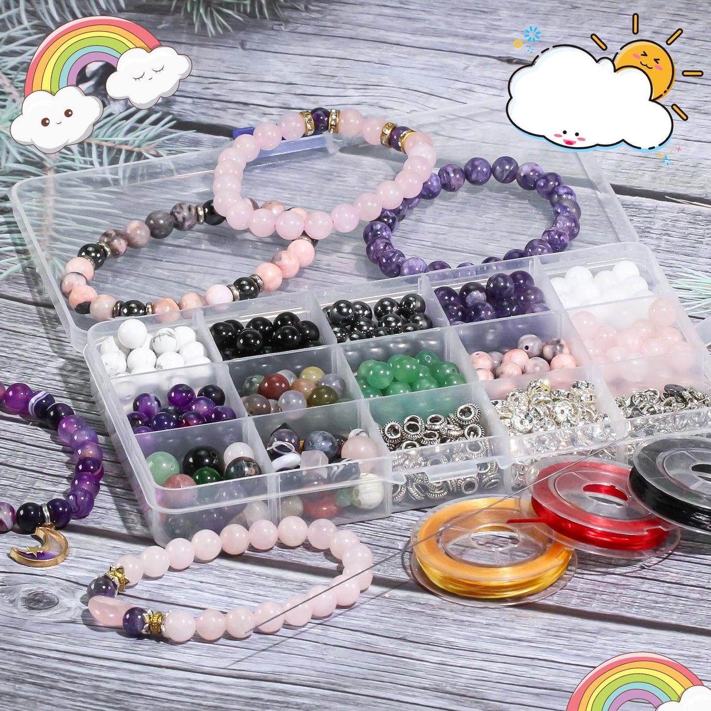 10mm Natural Amethyst Gemstone Crystal Beads for Bracelets Jewelry Making Necklace Earrings Crafts (35-38pcs/strand)
