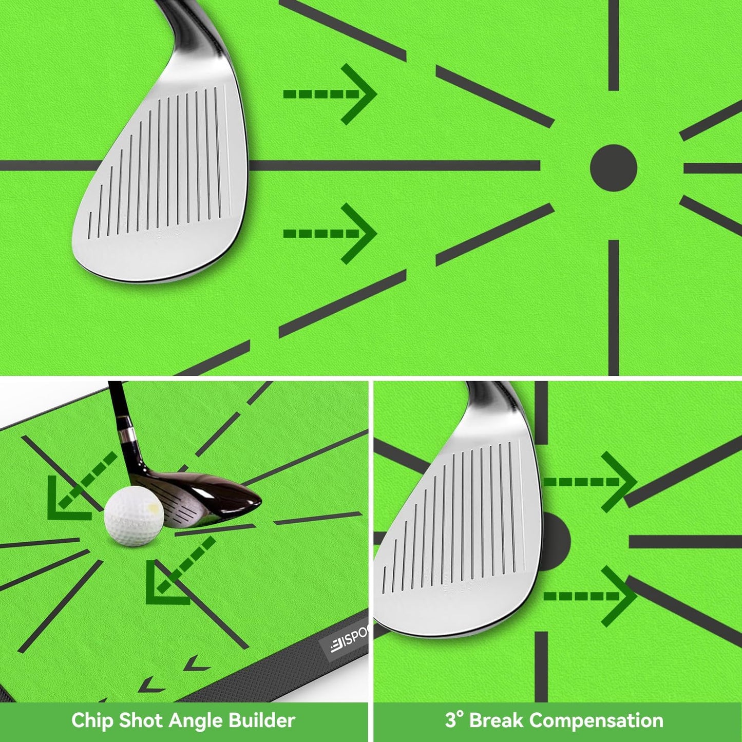 Pro Golf Practice Mat for Indoor/Outdoor - Non-Slip Turf Mat with Alignment Guide & Swing Path Training | Golf Training Aid for Men, Dad, Husband | Ideal Golf Gifts for Players