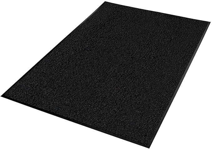 Guardian Platinum Series Indoor Wiper Floor Mat, Rubber with Nylon Carpet, 3'x19', Black
