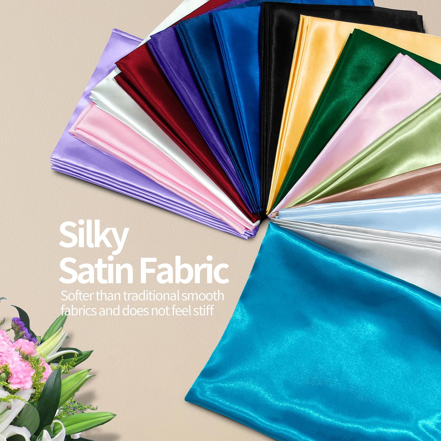 Homiest Emerald Green Satin Fabric by The Yard, 3 Yards x 58 Inch Charmeuse Satin Fabric Silky & Shiny Cloth Fabric, Smooth Bridal Satin Fabric for Wedding Dress, Clothing Making, DIY Crafts, Sewing