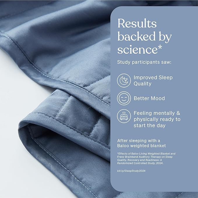 Baloo Weighted Blanket for Adults 20 lb (Dusk, 60"x80") | Cool & 100% Cotton | Machine Washable & Dryer Safe | Glass Microbead Fill