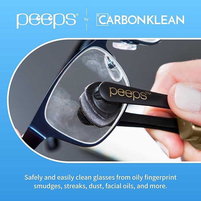 CarbonKlean Peeps Glasses Cleaner - for Eyeglasses, Reading Glasses, and More - Lens Cleaner with Carbon Microfiber Tech - Soft Touch Pink - 3 Count