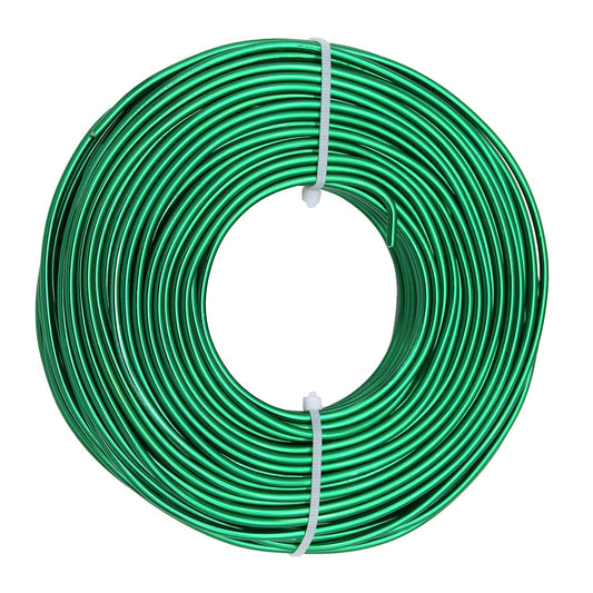 9 Gauge Aluminum Craft Wire, 100 Feet 3mm Bendable Metal Wire for Jewelry Making, Sculpting and Floral Design, Soft Armature Wire for DIY Crafts (Green)
