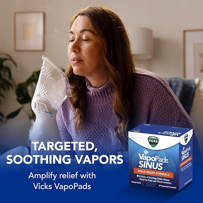 Vicks VapoPads Sinus Relief Formula - Vapor Pads Refill for Vicks Humidifiers and Steam Inhalers, Scent Pads for Sinus Congestion and Throat Irritation, 20-Pack, Box Color May Vary