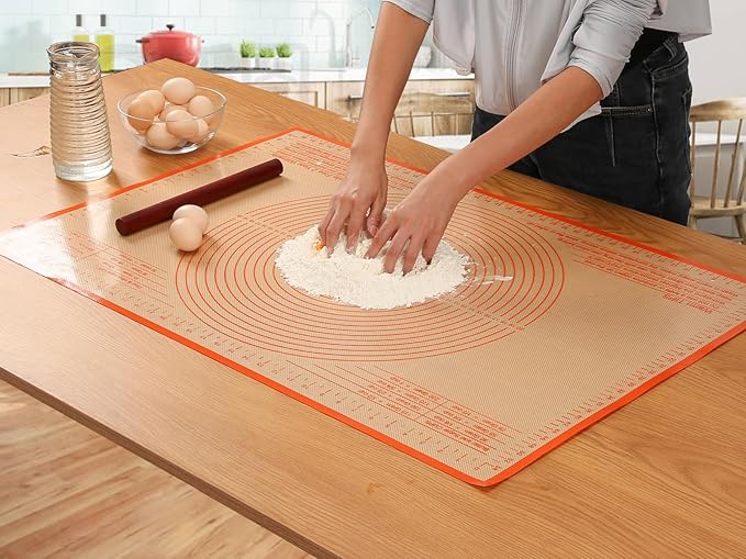 Silicone Pastry Mat 34x26 Inch - Nonstick Baking Mat Perfect for Dough, Pastry, Pie Crust, Fondant, Pasta/Pizza