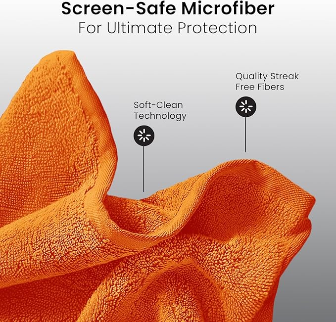 Electronic Wipes Screen Cleaner [2 Pack x40] Streak-Free Computer Screen Cleaner & TV Screen Cleaner, Screen Wipes for Electronics, Screen Cleaner Wipes, Laptop Cleaner - [Microfiber Cloth+80 Wipes]
