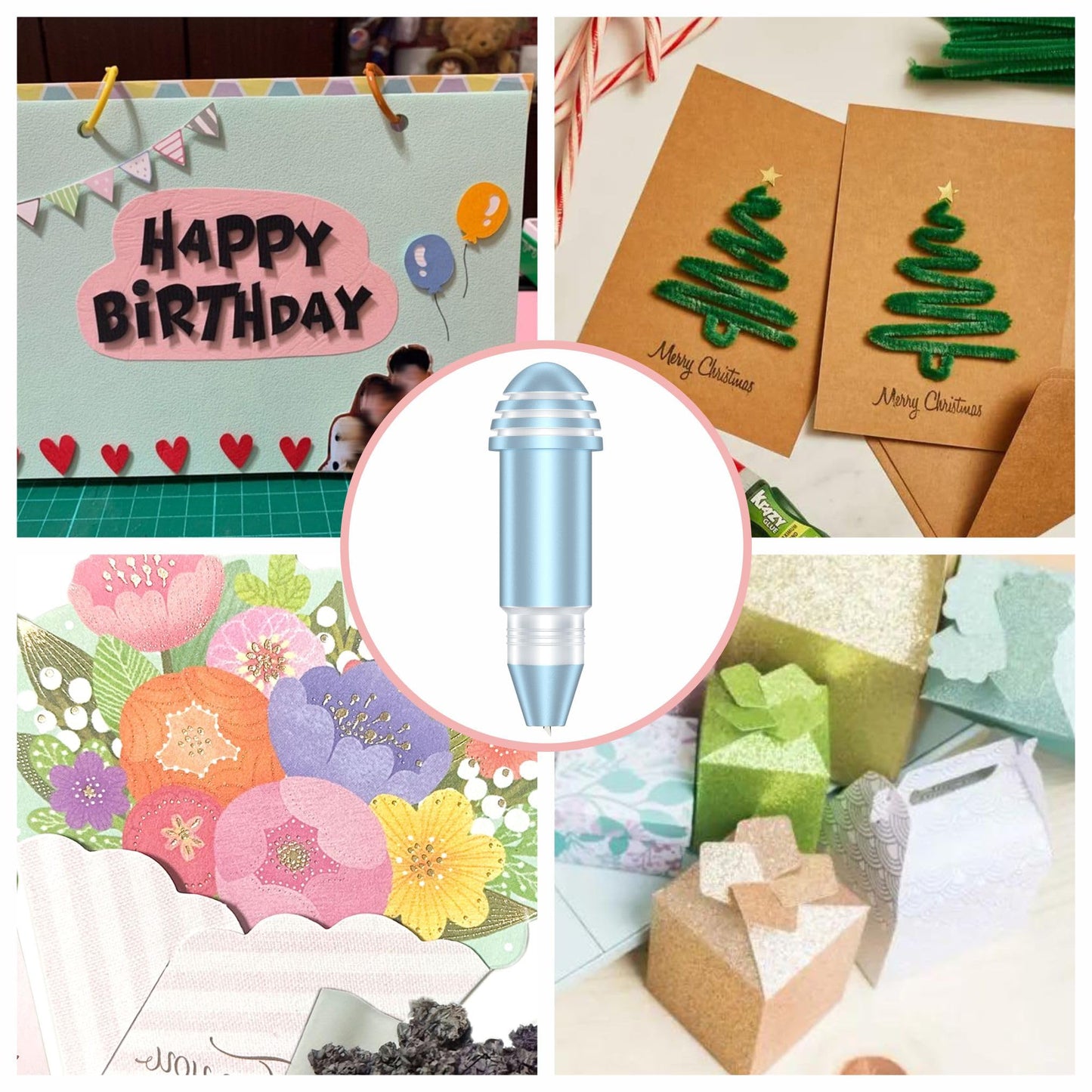 2 Pack Cutting Blades + Housing & Foil Transfer Kit for Cricut Joy/Joy2/Xtra，Cut a Wide Variety of Materials. Foil Transfer Tool Makes it easyto Embellish Insert Cards (Bule)