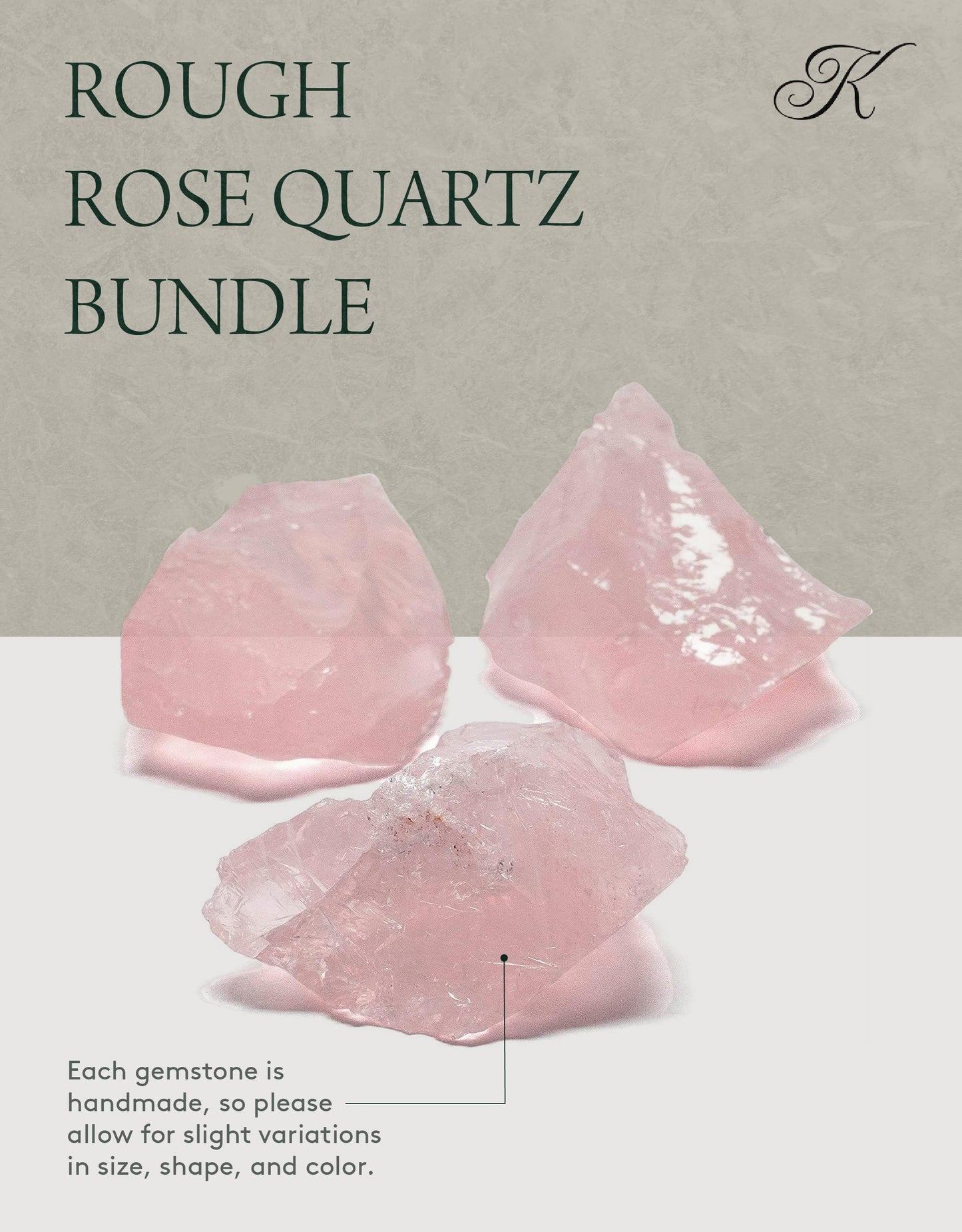 KALIFANO Rough Rose Quartz with Healing & Calming Effects - AAA Grade High Energy Raw Cuarzo Rosa with Information Card - Reiki Crystal Used for Friendship and Love (Family Owned and Operated)