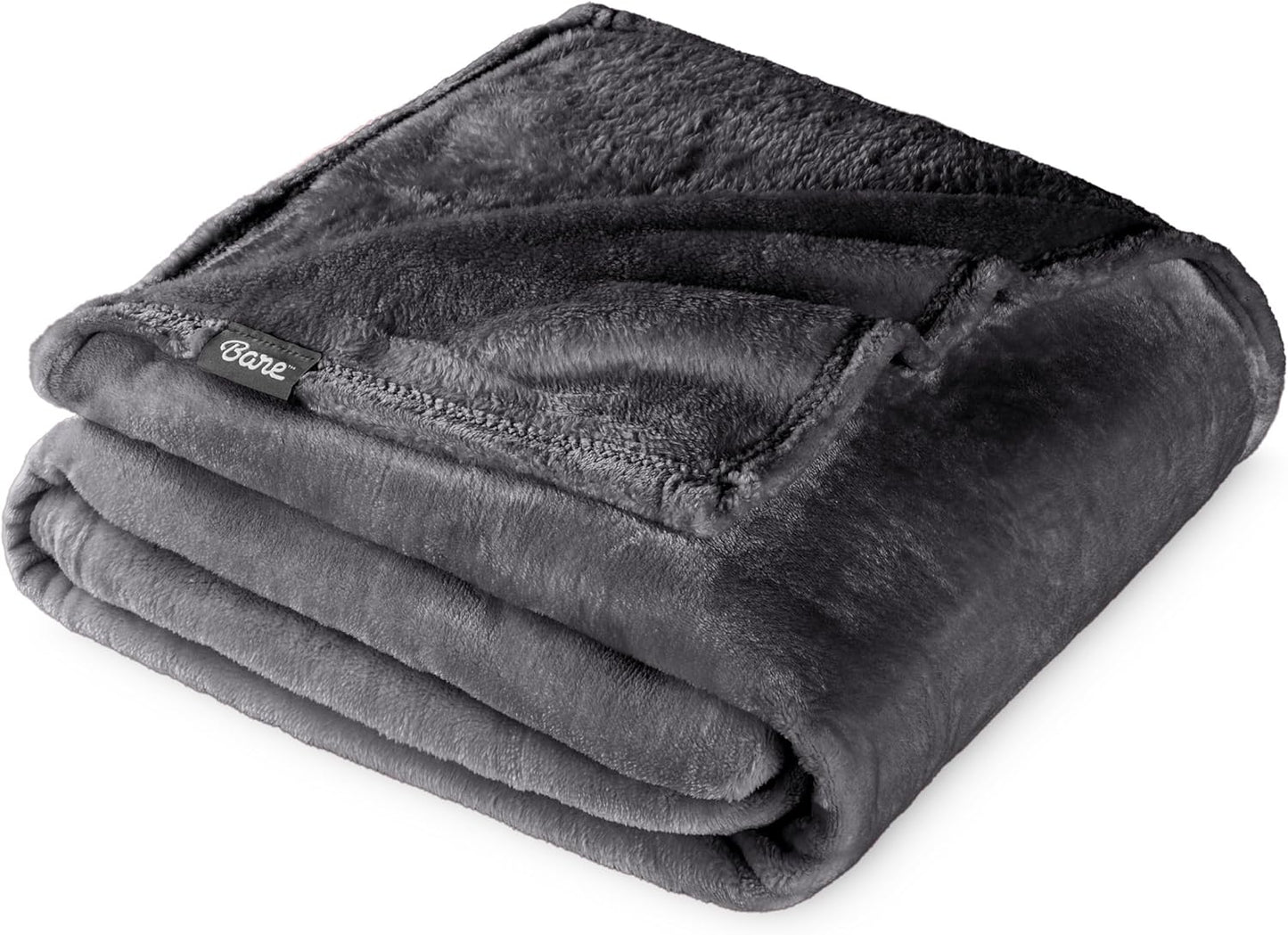 Bare Home Fleece Blanket - Full/Queen - Ultra-Soft Lightweight for Bed, Sofa, and Couch - Luxury Microplush - Cozy Warm Blanket (Full/Queen, Forged Iron Grey)