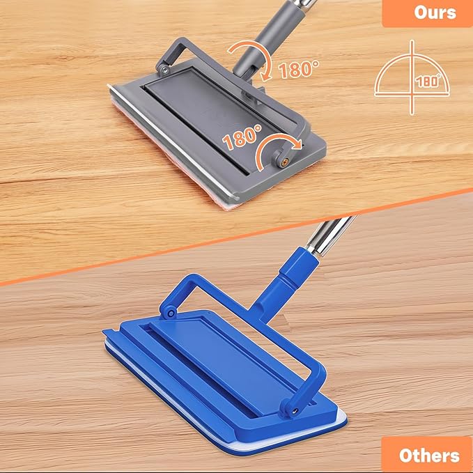 Ceiling Fan Cleaner Duster with 80" Adjustable Pole, with Reusable Microfiber Pad, for Cleaning Fan Blades, Baseboard, Window Glass, Bathroom, Floor