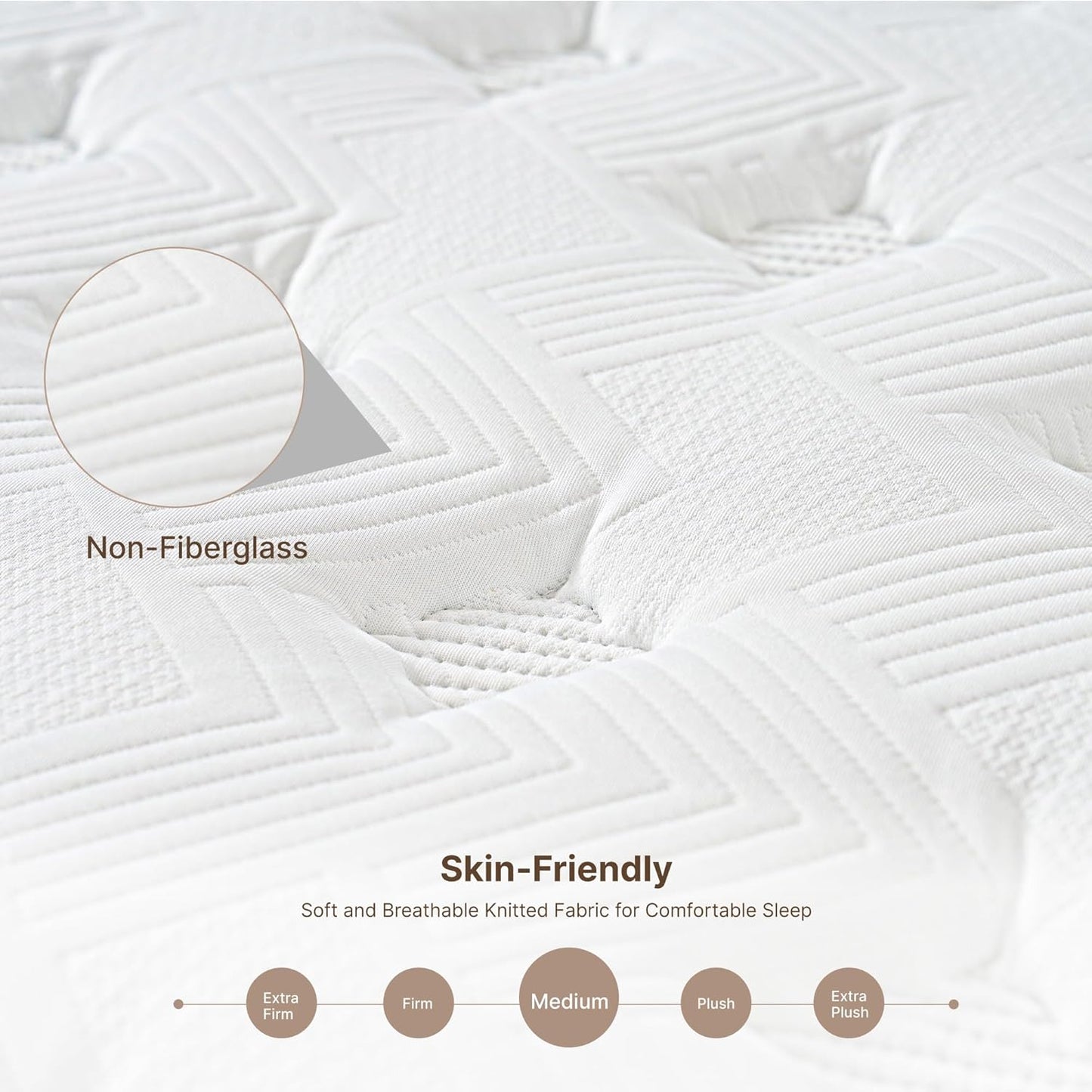 Twin Size Mattress, 10 Inch 5-Zone Pocket Spring Hybrid Mattress with Gel Memory Foam for Pressure Relief & Peaceful Sleep, Medium Firm, Mattress in a Box