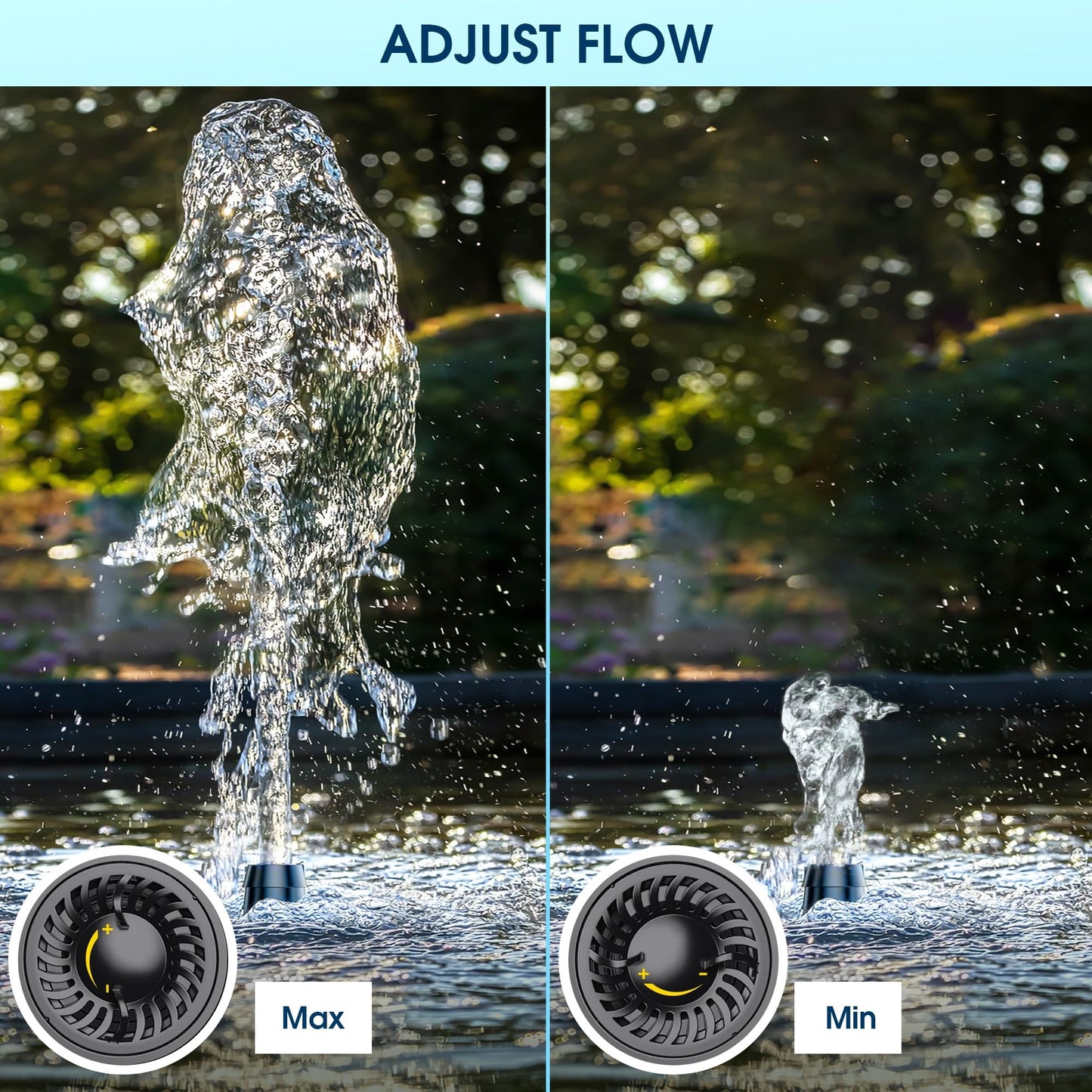 NFESOLAR Submersible Water Pump 880GPH, 60W Ultra Quiet Fountain Pump with Dry Burning Protection 9ft High Lift for Fish Pond, Fountains, Waterfall, Hydroponics, Aquariums KF206