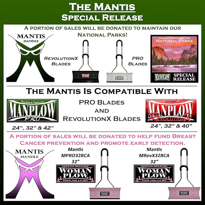 MANPLOW PRO Snow Shovels (Mantis Handle, 24")