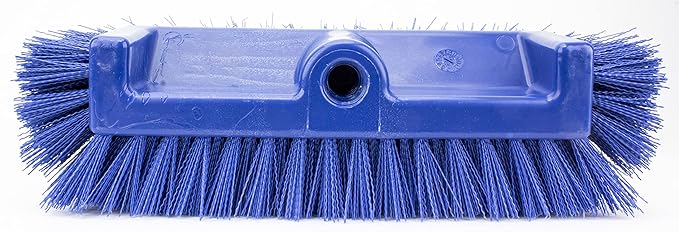 SPARTA Multi-Level Tile Scrub Brush 12" Wide Brush Head, Heavy-Duty Tile Cleaning Brush with End Bristles for Commercial Tiles, Tubs and Floor, Plastic, 12 Inches, Blue