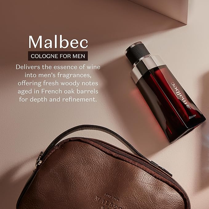 Malbec Classic Eau de Toilette By O Boticario, Cologne For Men, Long-Lasting Fragrances, French Oak Barrel-Aged Red Wine & Woody Amber Perfume Scent, 3.4 Ounce