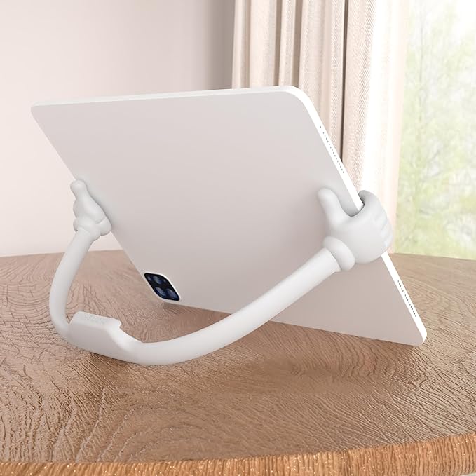 Honsky Adjustable Tablet Stand, Portable Phone Holder for Desk Bed - Multi-Angle Drawing Stand Compatible with All Tablets (White)