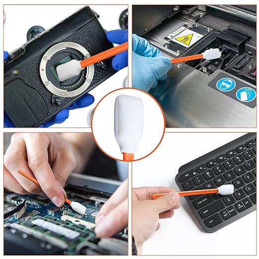 200 PCS Foam Cleaning Swab Sticks Professional, Dust-Free Cleaning Sponge Tip Swabs Printer,Scanners, Camera, Optical Lens,Gun, Arts,Crafts,Automotive Detailing.