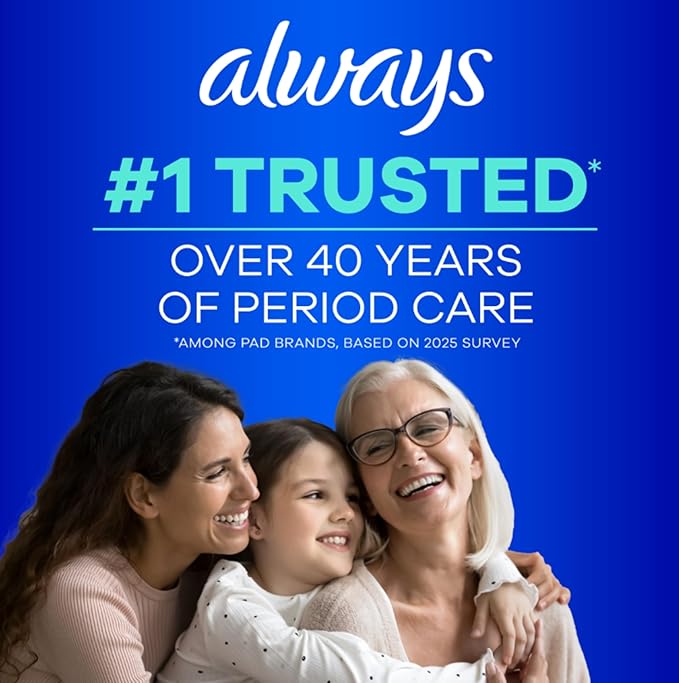 Always Ultra Thin Pads with Wings, Size 1, Regular, 46 Count