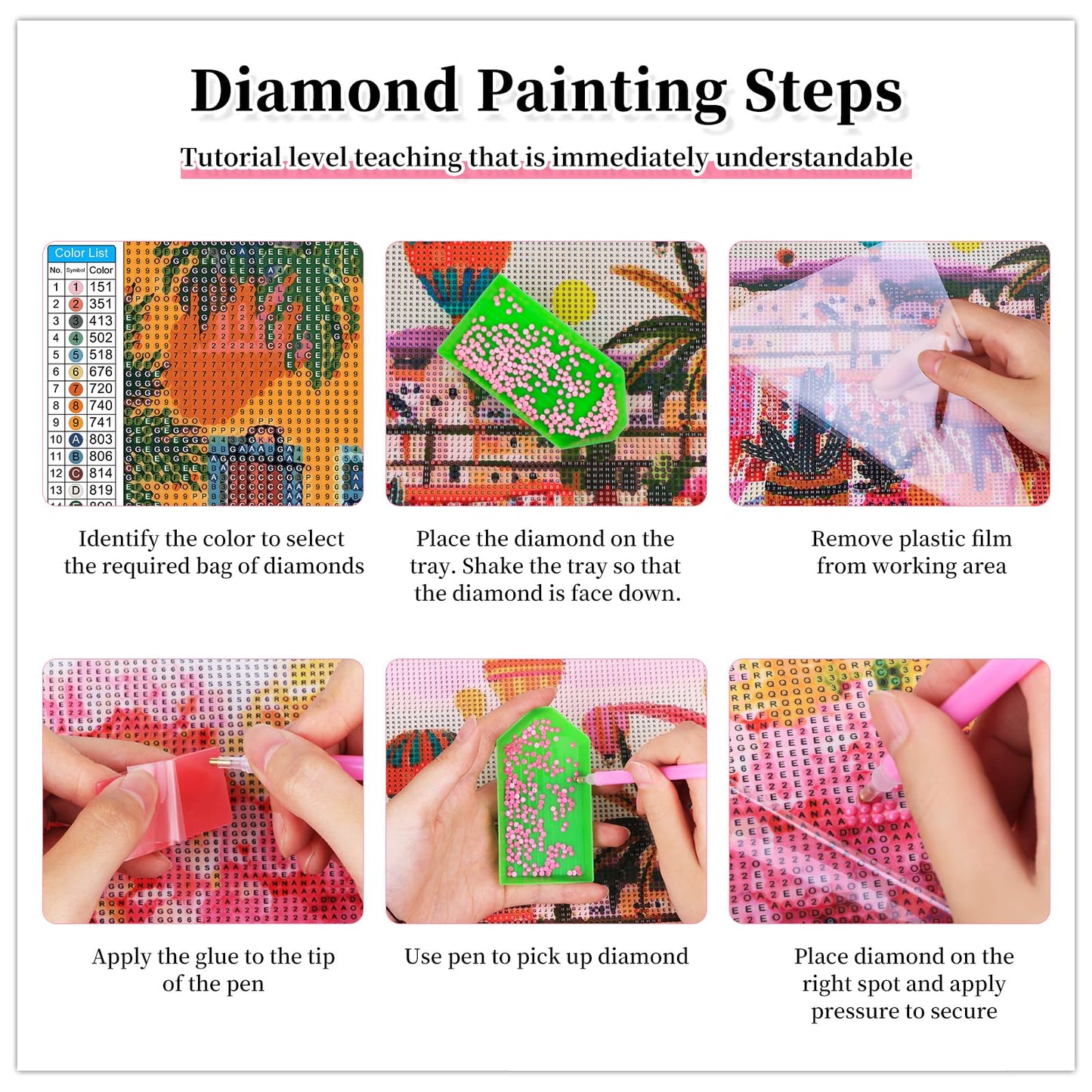 FFPTBNYX 12 Pack Diamond Art Kits for Adults 5D Diamond Painting Kits for Beginners DIY Full Drill Round Diamond Dots Gem Art Painting by Numbers Crafts Home Wall Decor Gifts 12x16 Inch