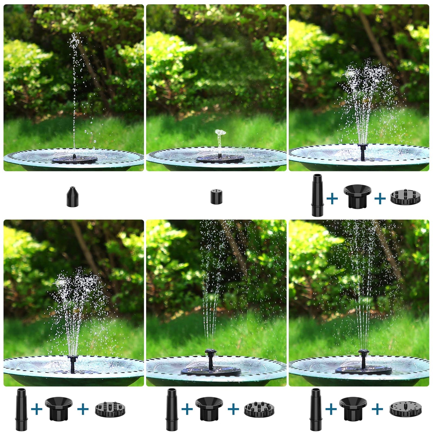 3.5W Solar Fountain for Bird Bath, Solar Water Fountain with Multiple Nozzles, 2026 New Solar Water Pump for Garden, Pond, Pool, Fish Tank and Outdoor