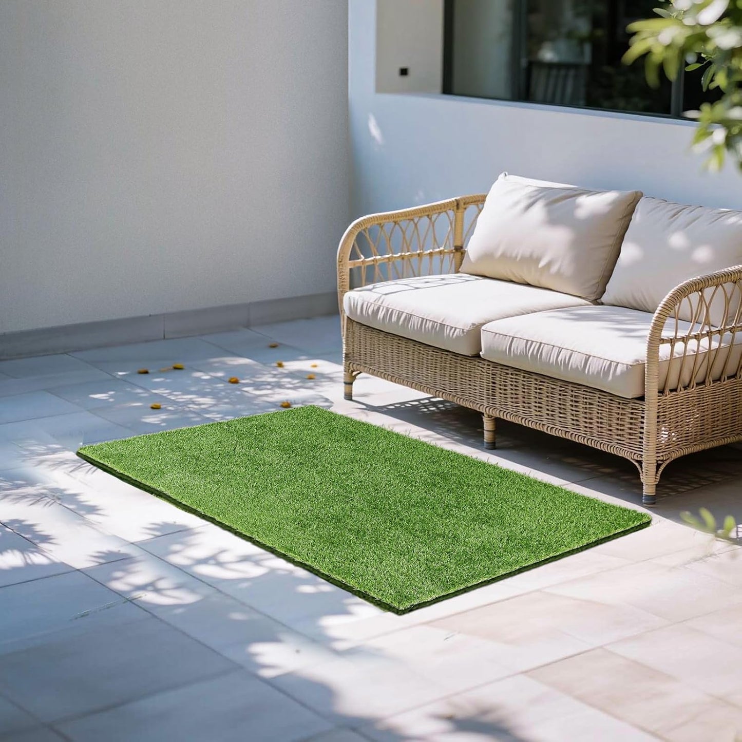3x5 Ft Artificial Turf Grass for Outdoor, Premium Fake Grass Rug for Patio Garden Balcony Decoration Dogs Potty Training