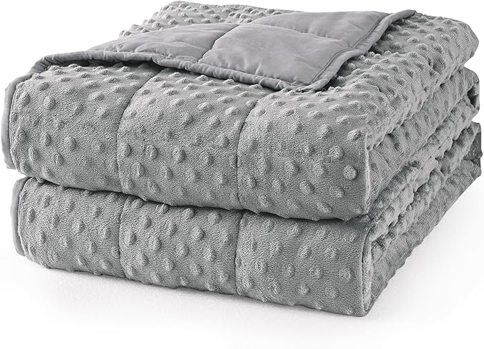 Mr. Sandman Weighted Blanket for Adults, Minky Dots Heavy Blanket for Woman,Man Sleeping/Calm, Soft, Cozy and Cooling Weighted Throw Blankets, Machine Washable, 60 x 80in, 20 Pounds, Grey