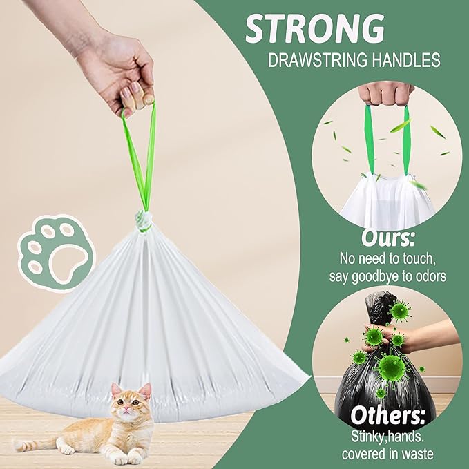 120 Count Miwow Cat Litter Box Liners for MeoWant MW-SC01、MW-SC02, Litter Box Liner Replacement Waste Bags, Thickened Leak-Proof & Odor-Proof Design, Compatible for More Automatic Litter Box