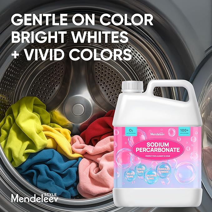 4.6 LB Sodium Percarbonate Laundry Booster – 99.9% Pure | Oxygen Cleaner for Laundry, Floors, Kitchen | Mendeleev Style