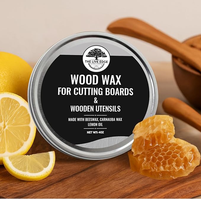 4oz Food Grade Beeswax Wood Polish and Cleaner | Beeswax for Cutting Board and Cooking Utensils | Carnauba Wax Food Grade Wood Restorer for Furniture Polish | Bee Wax Cutting Board Cream