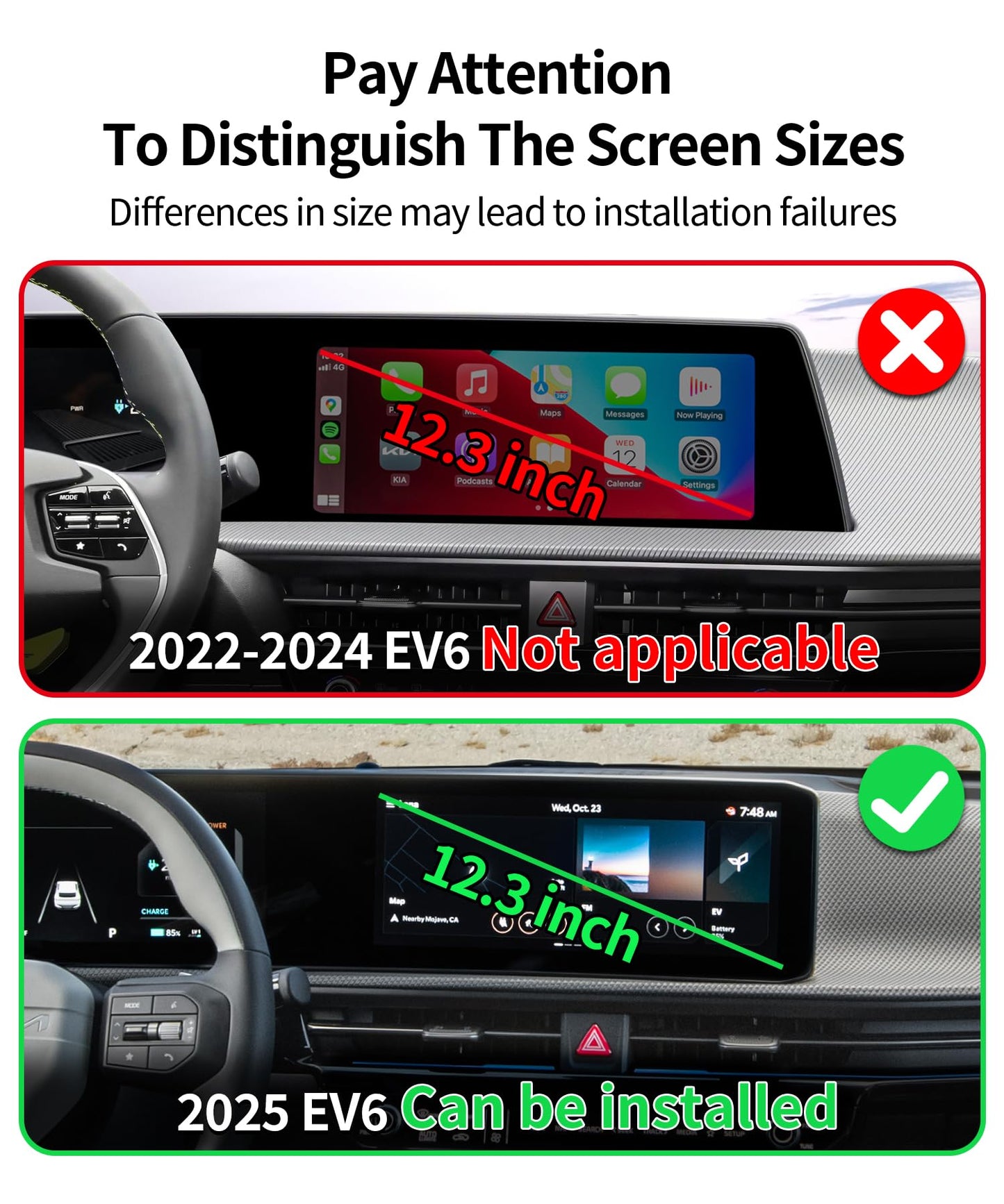 Maserweller Car Phone Holder For 2025 Kia Ev6 Accessories 12.3-Inch Screen Fixed Clip, 360 Rotation Phone Mount Compatible With