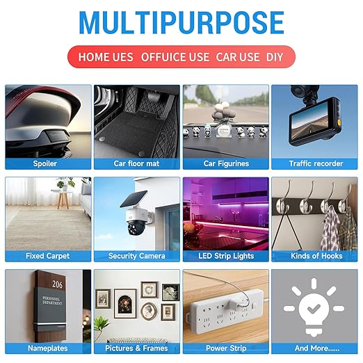 2 Rolls Heavy Duty Clear Double Sided Tape, Made of 3M VHB, Wall-Safe Removable & No Residue, 10FT x 0.6IN, for Home Decoration/Car Use/DIY/Hanging Pictures/Securing Carpets & Cables