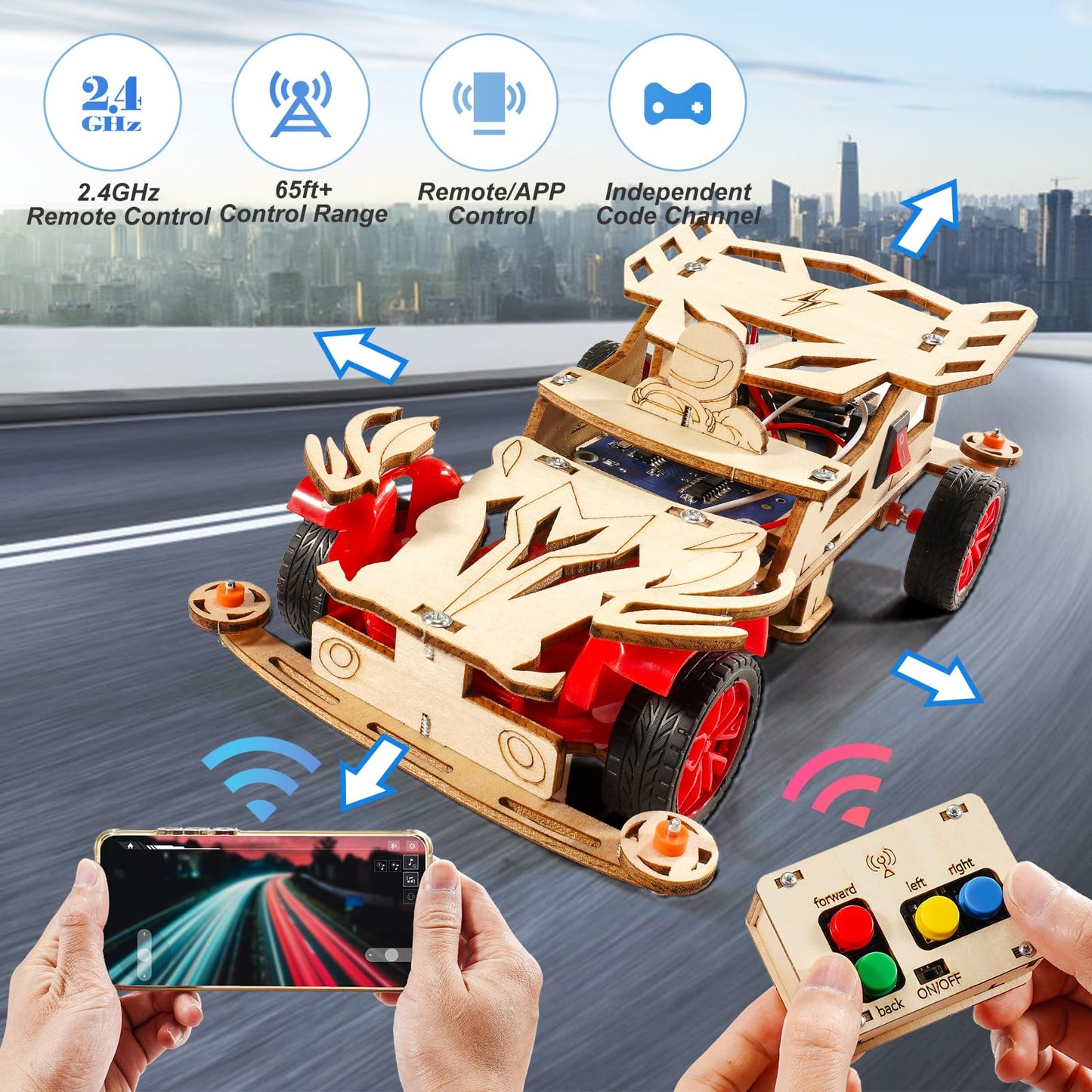 STEM Kits for Kids Age 8-10, STEM Toys for Ages 8-13, Remote Control Model Car Building Kits, Wood 3D Puzzles 8-12, Science Crafts Projects, Gifts for 8 9 10 11 12 13 14 Year Old Teen Boys Girls