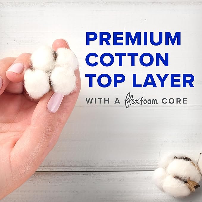 Always Pure Cotton Feminine Pads for Women, FlexFoam Pads with Wings, Size 2, Heavy Absorbency, Unscented, 72 Count (3 Packs of 24)