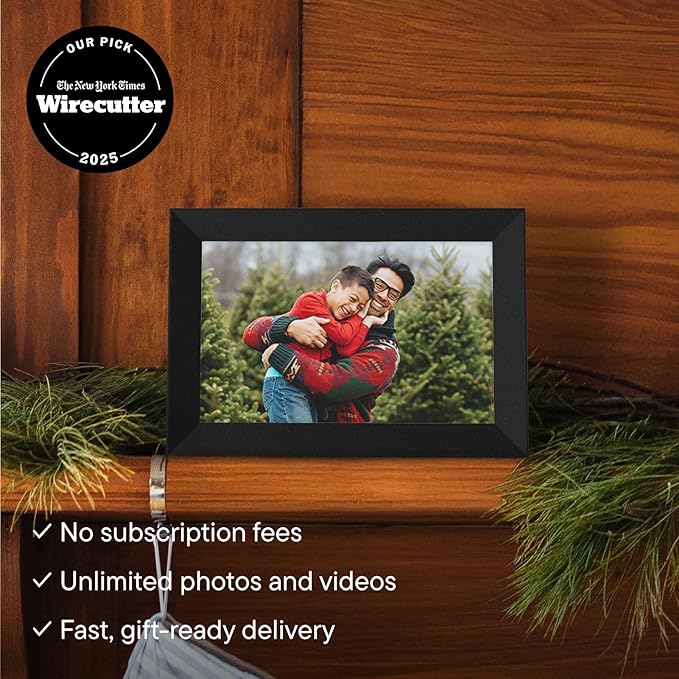 Aura Stone Digital Picture Frame - 10.1" HD Mat Display | Wirecutter's Best Digital Frame for Gifting - Send Photos Directly from Your Phone | Quick & Easy Setup Over WiFi - Free App | Black