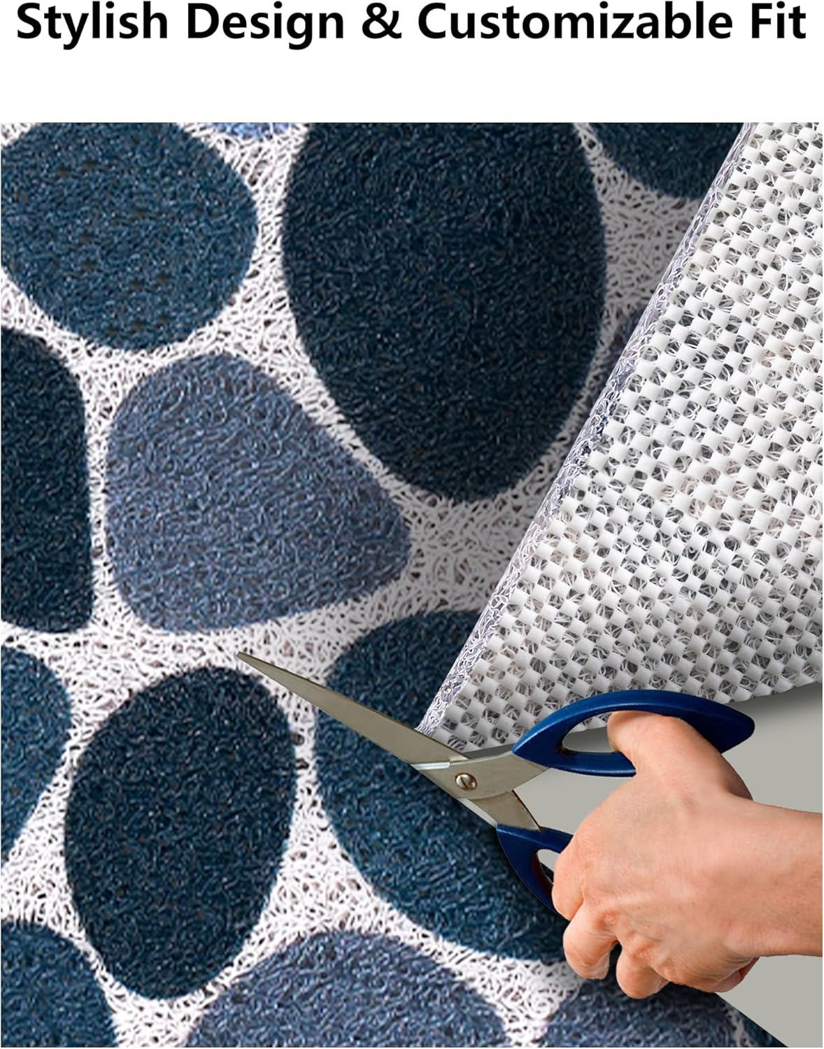 Bathtub Mat Non Slip, Yonala 24 x 16 Inch Premium Non Slip Shower Mats for Inside Shower, Soft Trimmable PVC Loofah Anti Slip Shower Mat, Fast Drying Shower Floor Mat for Bathroom, Home, Bath Tub