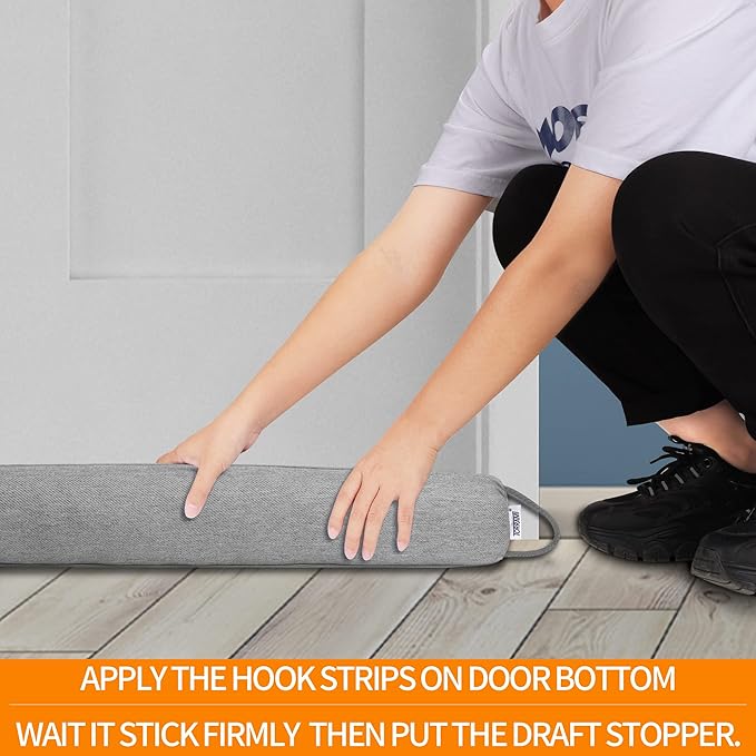 TORRAMI 32" Door Draft Stopper Under Bottom Insulation Noise Air Stopper 2.16LB,Draft Stopper Guard Seal for Doors and Windows - Dark Gray