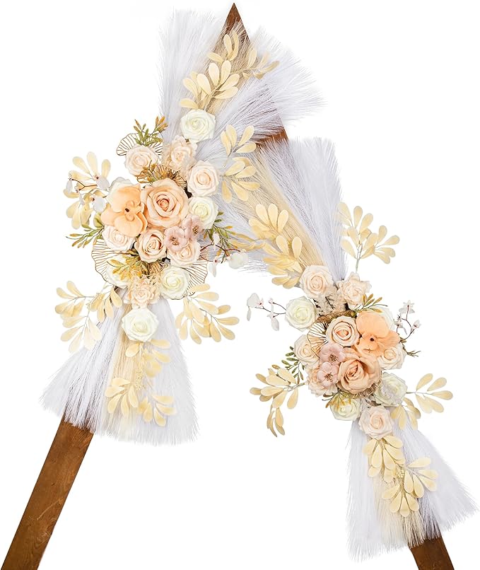 Wedding Arch Flowers, Artificial Flowers for Decoration, Large Flower Swag for Boho Styles Wedding Ceremony Floral Decor - Pack of 2