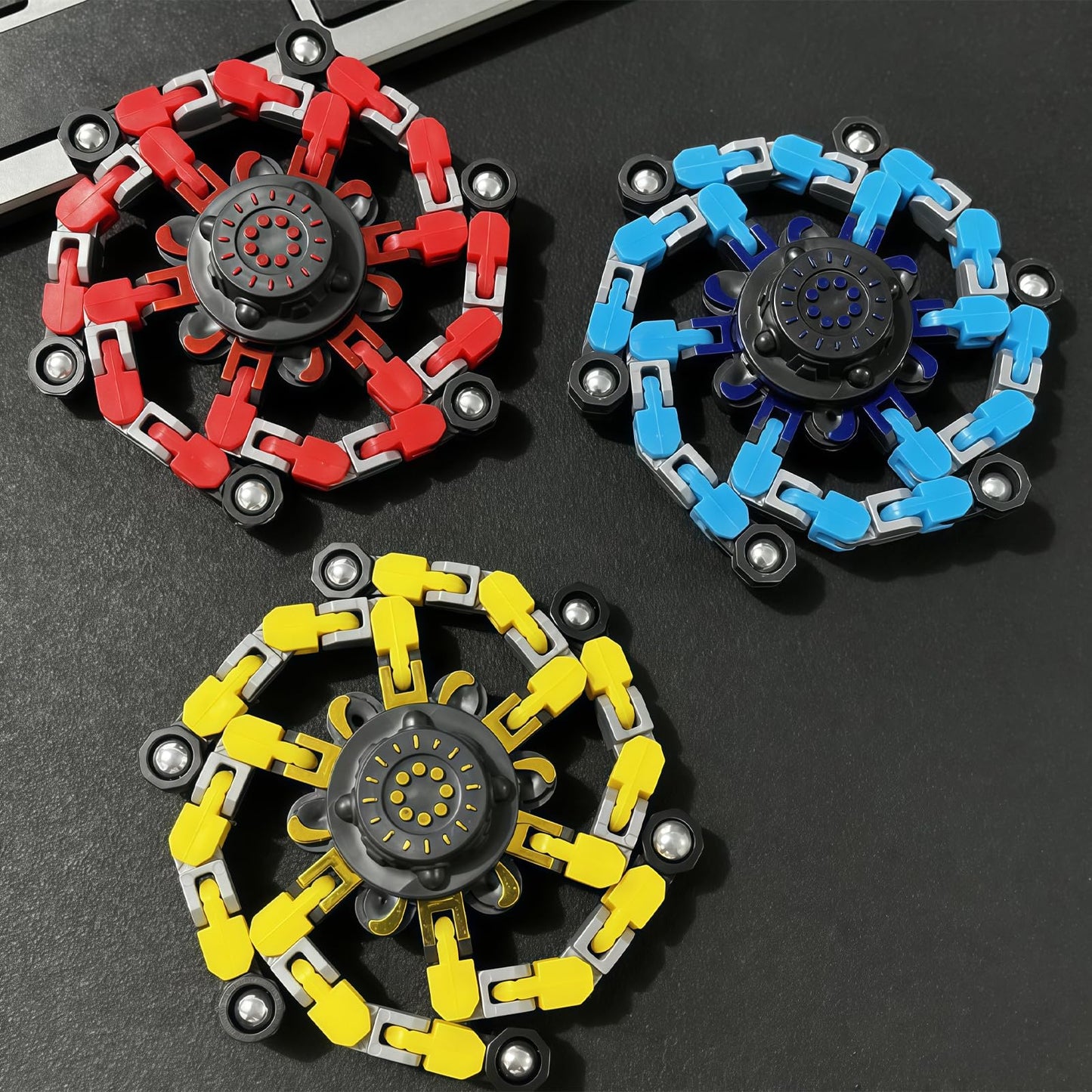 48Pcs Transformable Fidget Spinners Toys- Deformable Fingertip Gyro Stress Relief Sensory Toys, Easter Party Favors & Birthday Gifts for Kids Adults Boys Girls