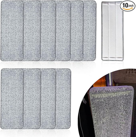 10PCS Mop Replacement Pads Compatible with JOYMOOP Flat Mop - 13'‘×4.9" Washable Pads,Suitable for Wet/Dry Floor，Reusable Washable Mop Pads for Floor Cleaning