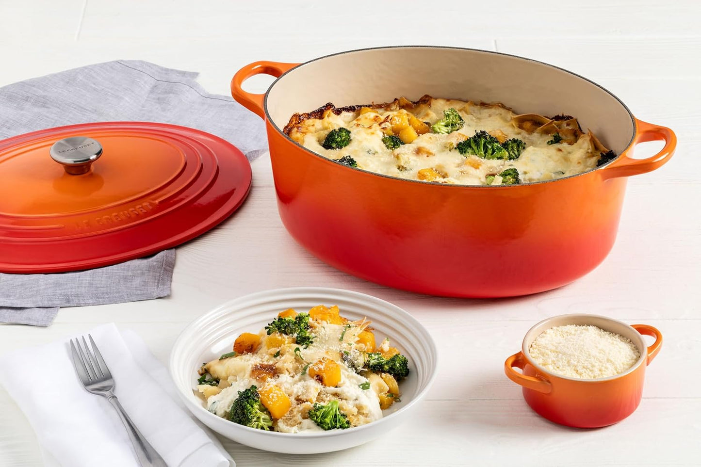 Le Creuset Stoneware Set of 4 Pasta Bowls, 9.75" each, White