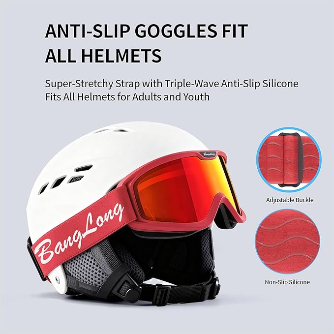 BangLong Ski Goggles, Snowboard/Snow Goggles Anti Fog UV Protection Design for Men Women Skiing, Skating,Snowmobilet,Youth