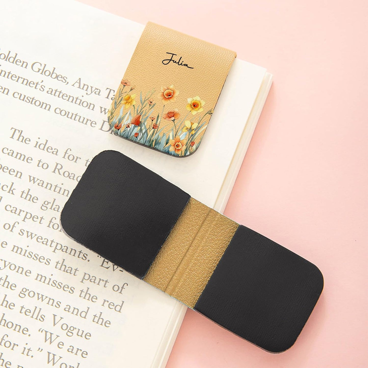 CALLIE Personalized Magnetic Bookmark Clip – Custom Name Reading Gifts for Book Lovers, Birthday Teacher's Day Christmas for Bookworm Gifts (Birth Flowering Shrubs)