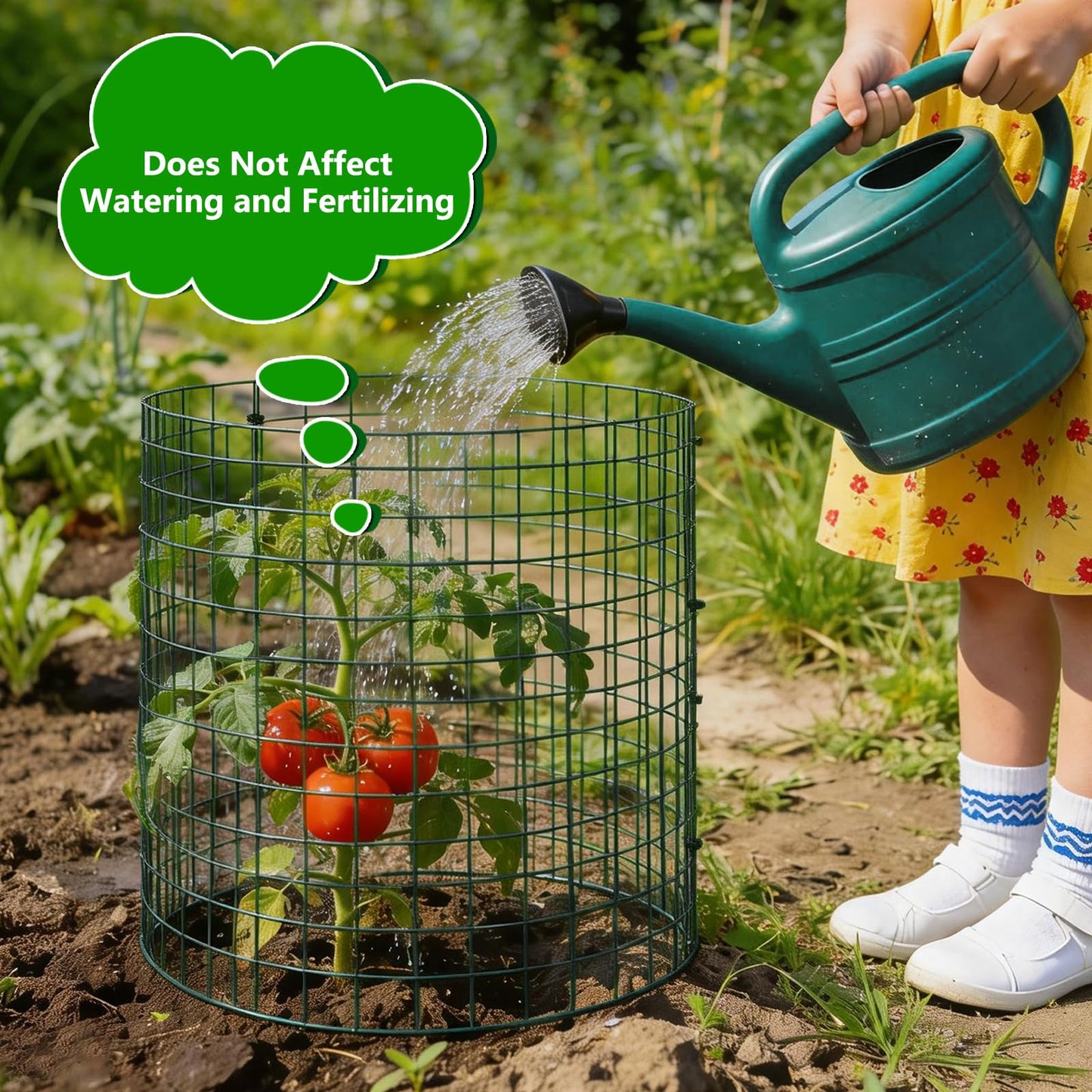 10 Pack Plant Protectors from Animals, 12''x14'' Metal Plant Cages for Outdoor Plants, Garden Plant Protector with Stakes & Zip Ties, Keep Rabbits Squirrels Out, Plant Cage for Flowers Vegetables