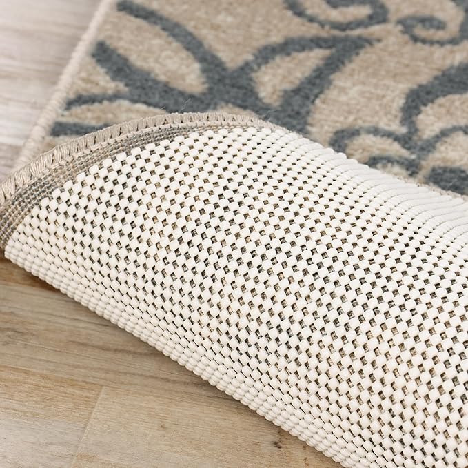 Superior Rio Reversible Rug Pad, Non-Slip, Non-Skid, Thick Mesh Design, Floor Protector, Padding, Furniture Gripper Mat, Slide Stopper, Foam Grip, Polymer Coated Polyester, 10' x 14', Cream