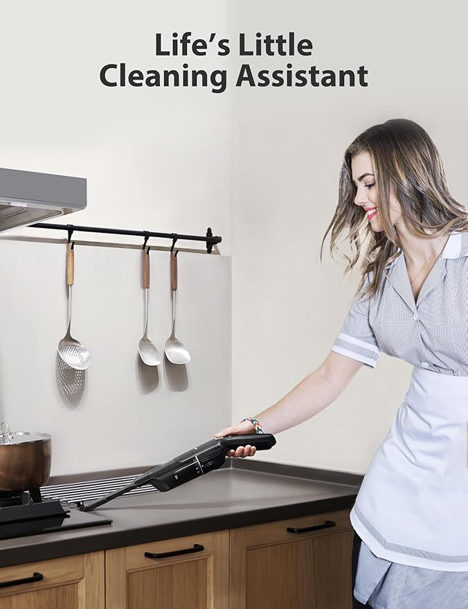 Handheld Vacuum Cleaner, Cordless & Rechargeable, 15KPa Powerful Suction, 30-Min Runtime, 500ML Dust Cup, for Pet Hair/Car/Home