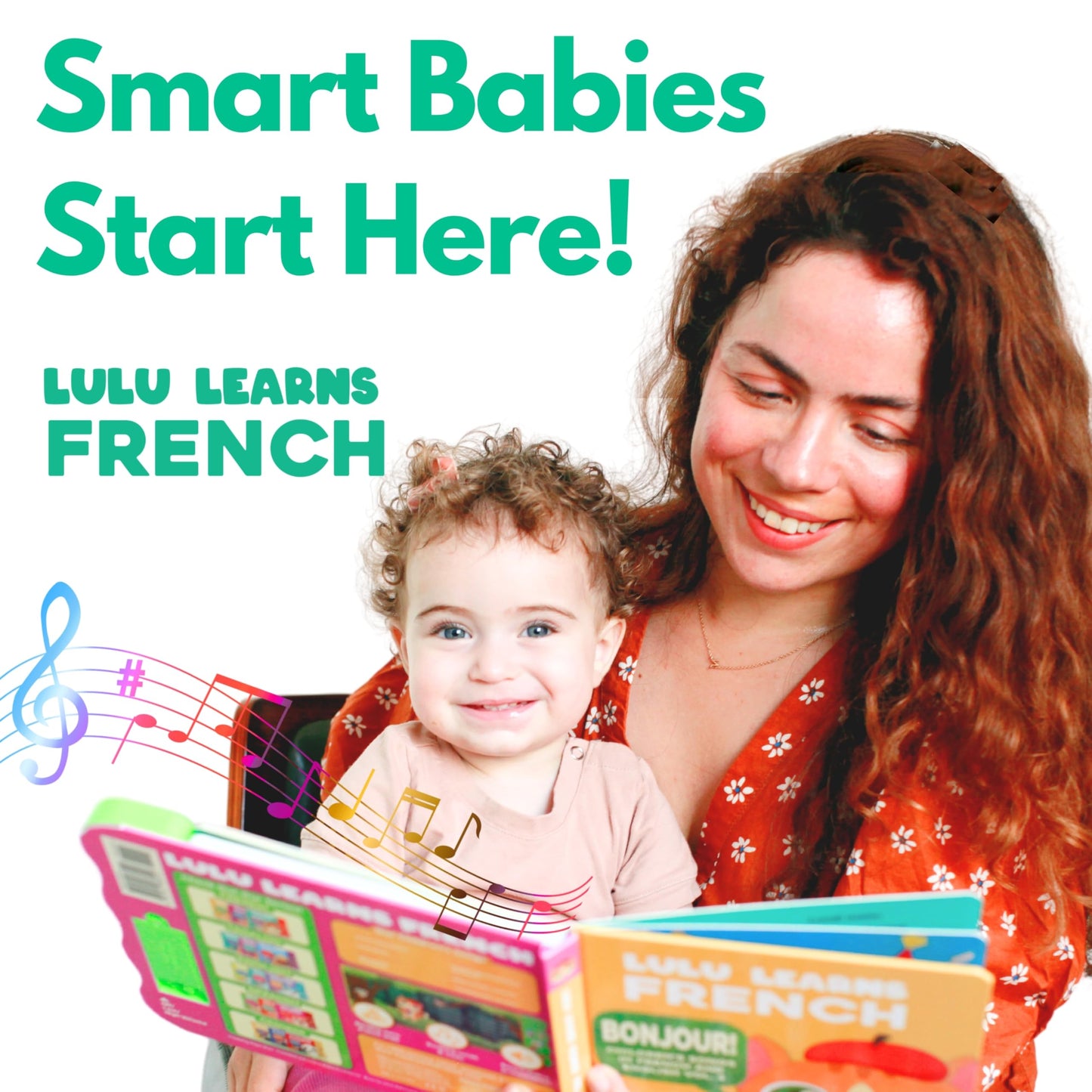Lulu Learns French Vol. 1 — Interactive Sound Board Book for Toddlers 1-3, Bilingual English & French Songs & Music, Talking Musical Learning Toy and Gift for Babies & Kids