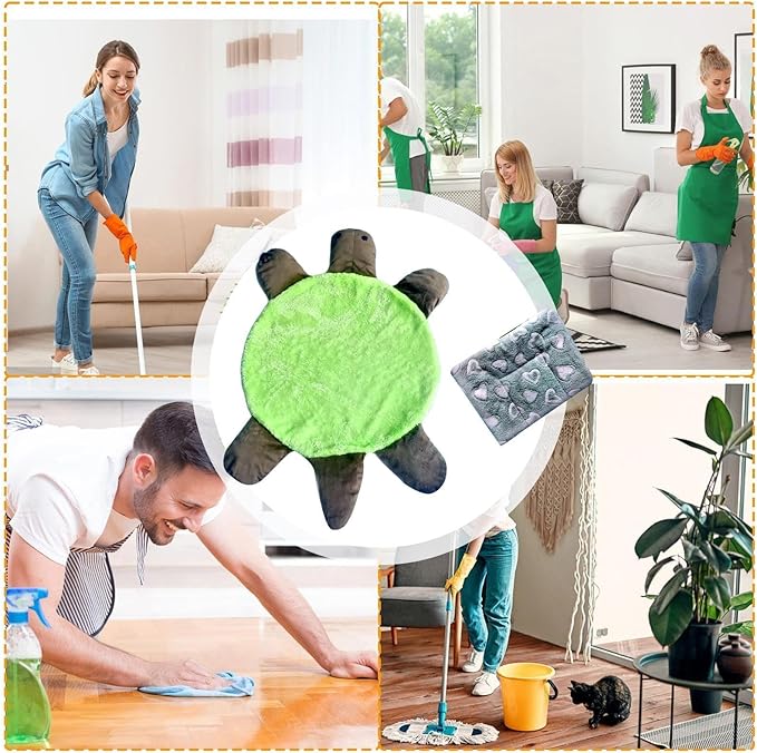 Floor Cleaning Mop, Double-Sided Washable Reusable, Turtle Foot Floor Cleaning Mop, for Housewife Elderly Women Adults Busy Parents Kitchen Bathroom Living Room Bedroom