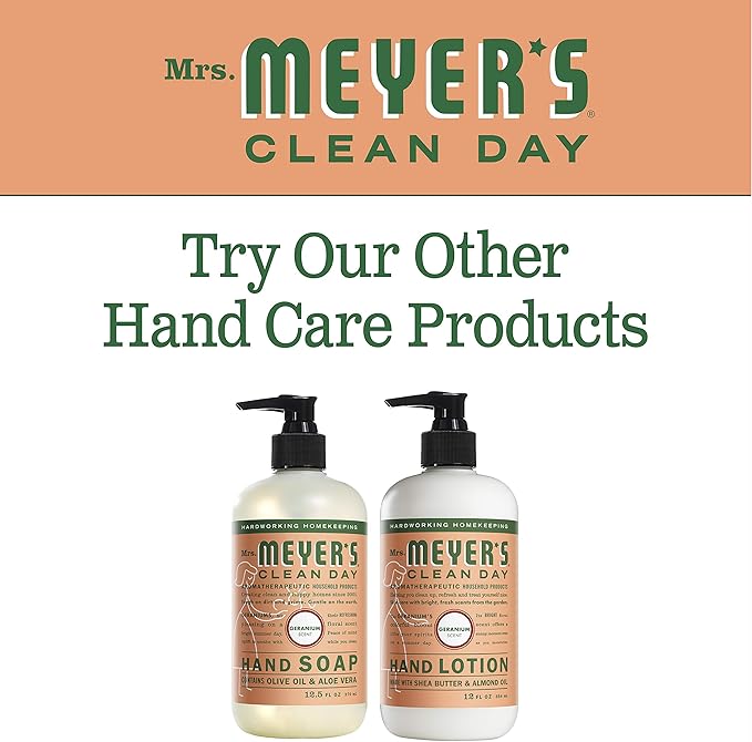 Mrs Meyers Hand Soap Geranium 12.5 Ounce Pump (370ml) (3 Pack)
